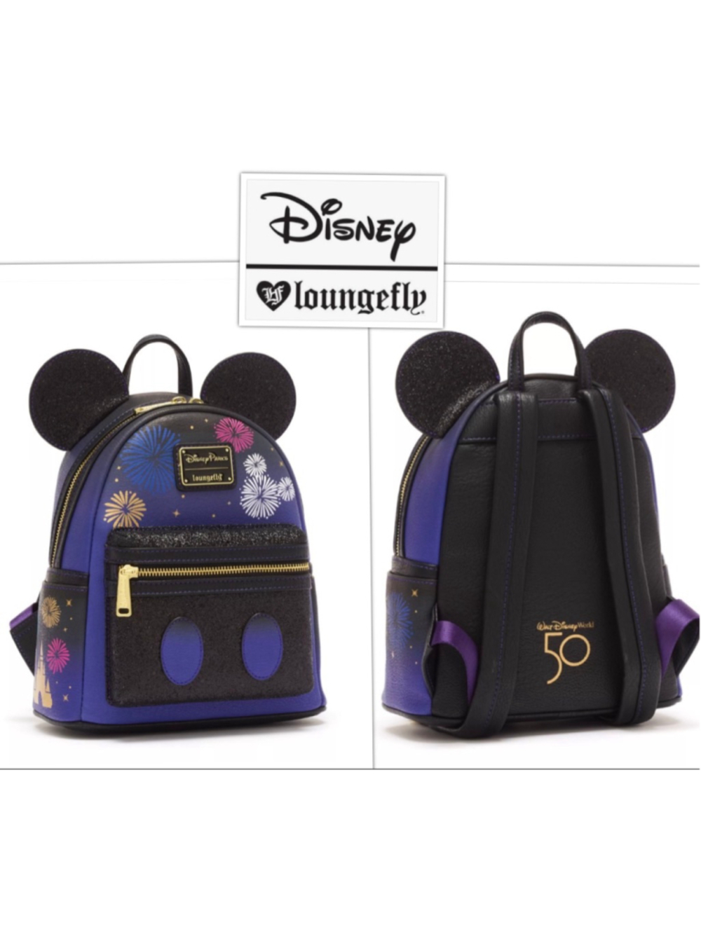 Loungefly Disney Ltd Edition 50th Anniv. Mickey Mouse Main Attraction Backpack